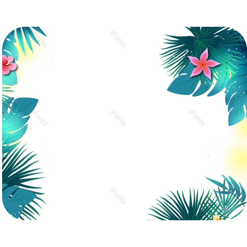 边框图片,矢量素材元素,树叶PNG,透明免抠素材